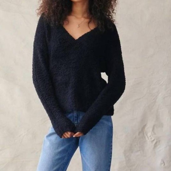 Bella Dahl Noelle Black V Neck Sweater Size Large - Picture 1 of 6